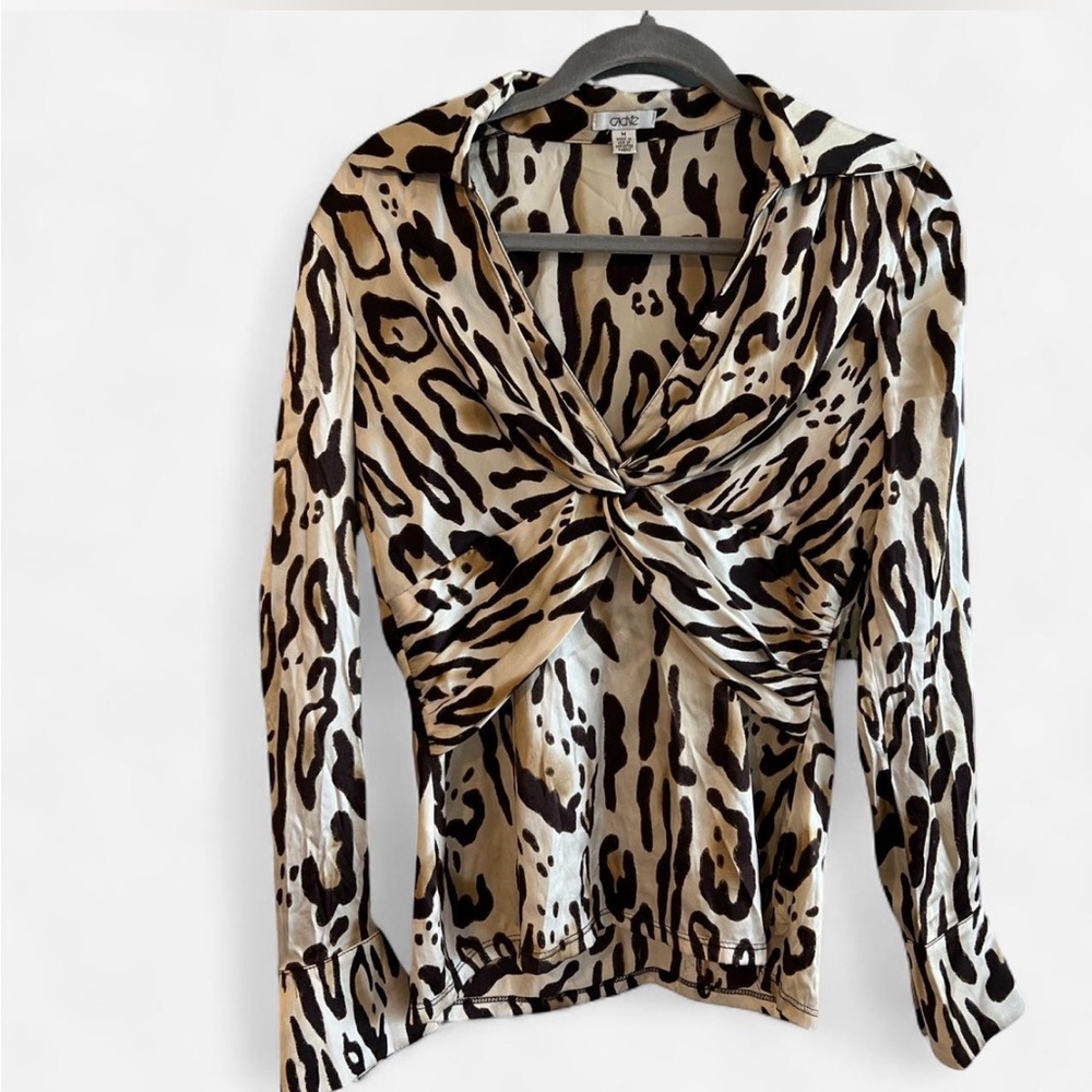 Vintage Silk Cache Animal Print Blouse